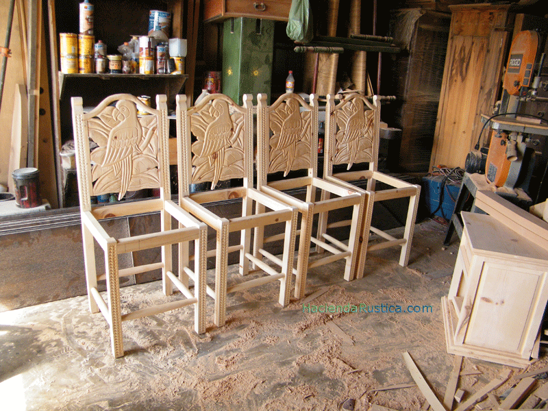 mexican carved chairs
