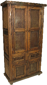 wood and iron mexican armoire